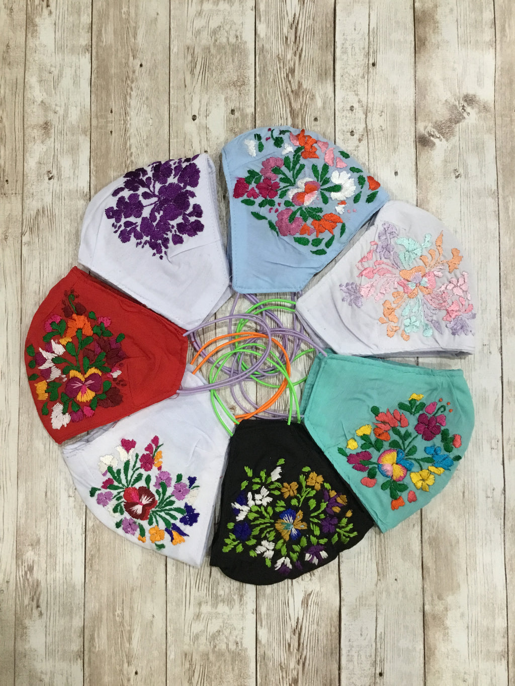 Hand Embroidered Adult Face Masks