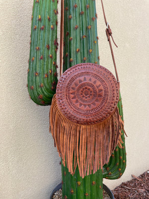 Large 9.5" Round Fringe Crossbody