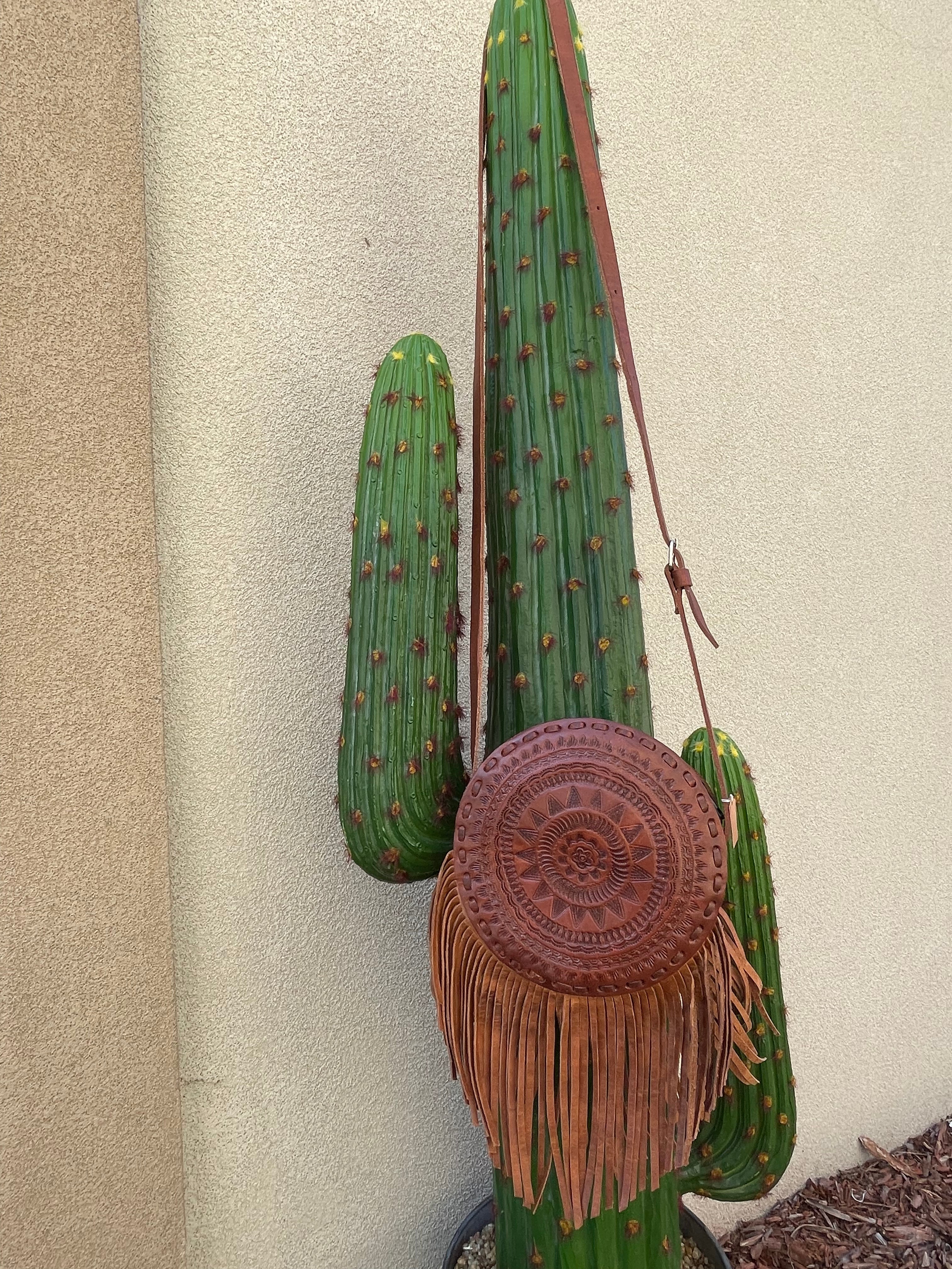 Large 9.5" Round Fringe Crossbody