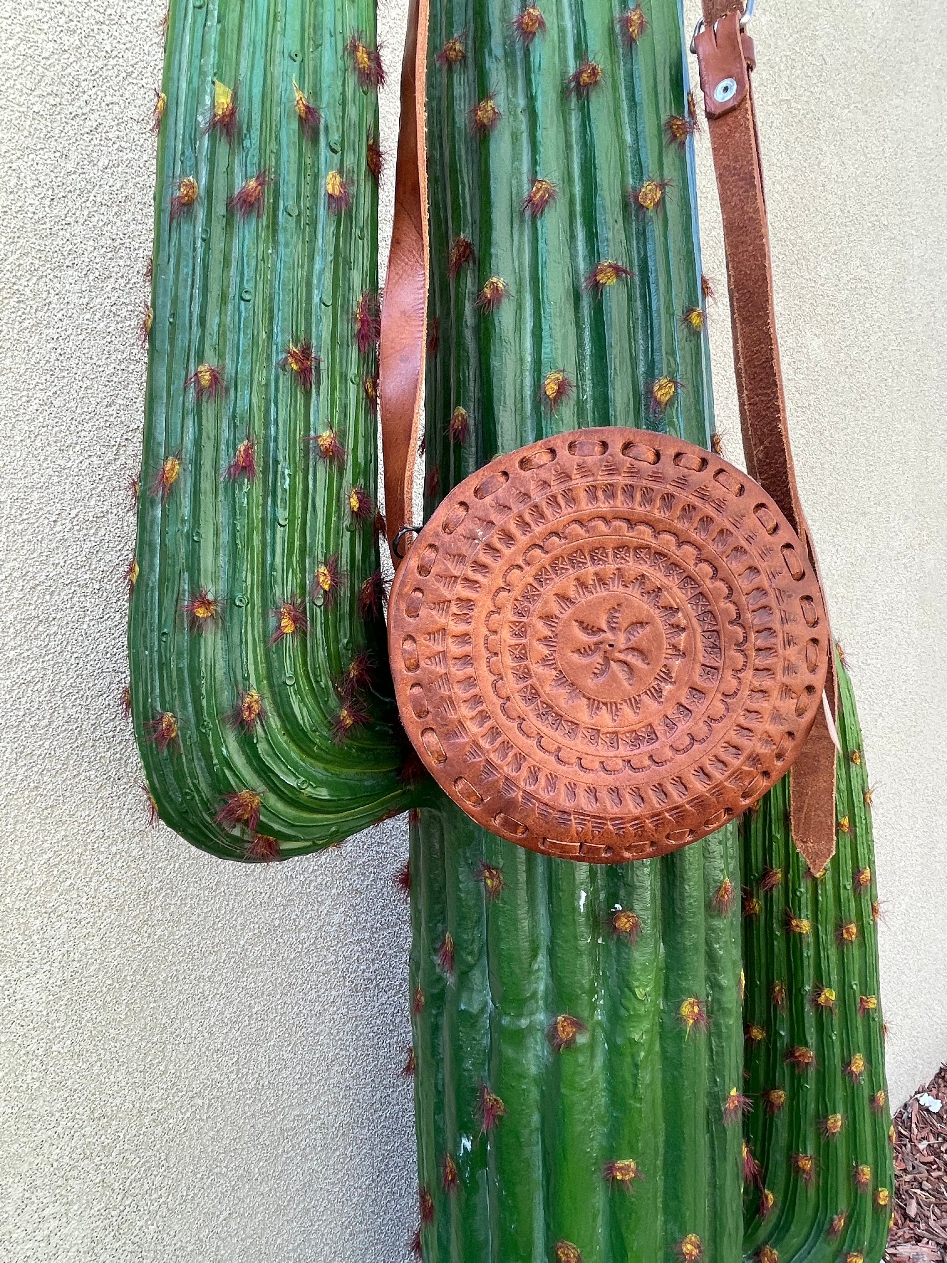 Large Round Leather Purse