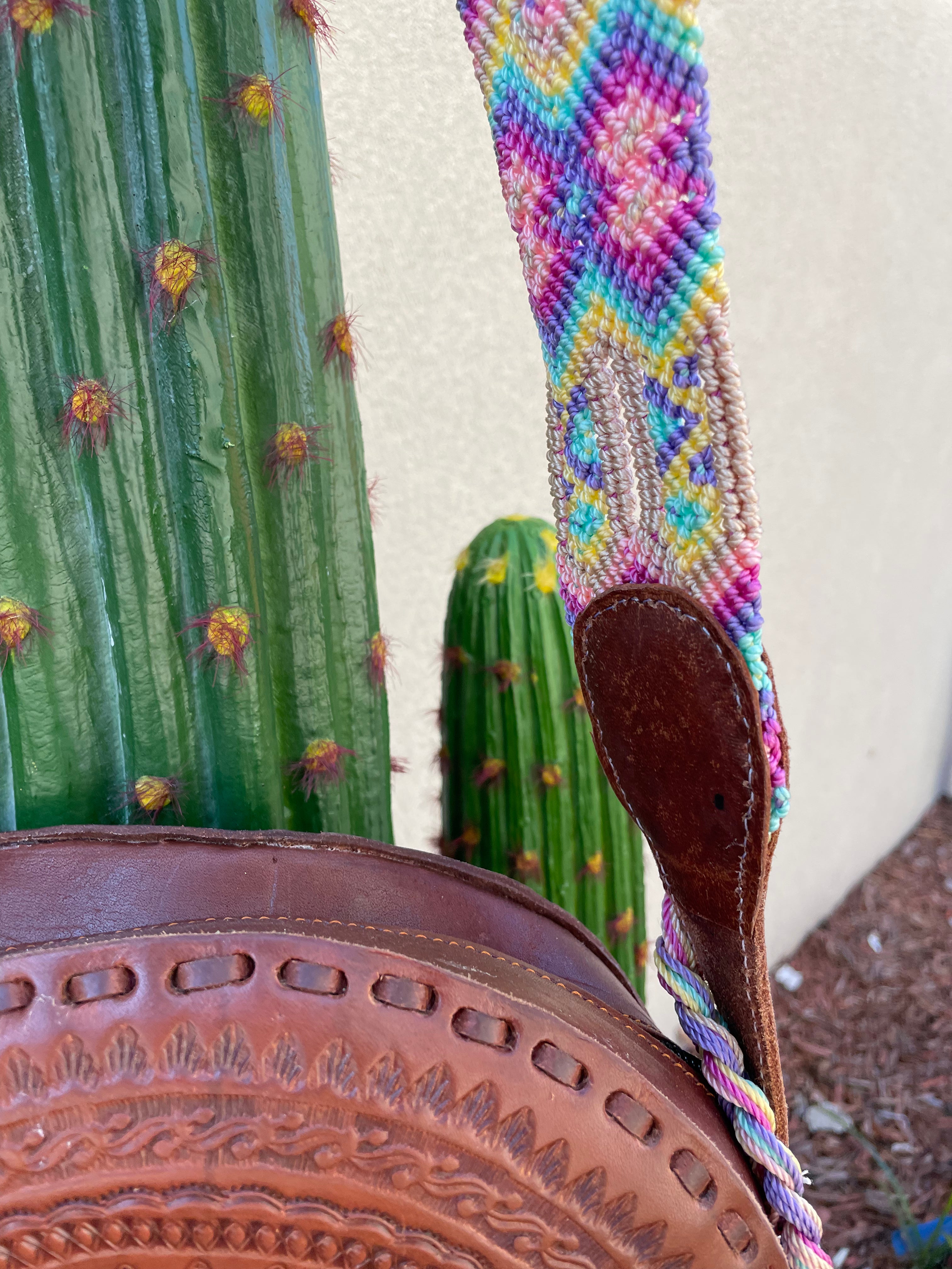 Large 9.5" Round Crossbody with braided Strap