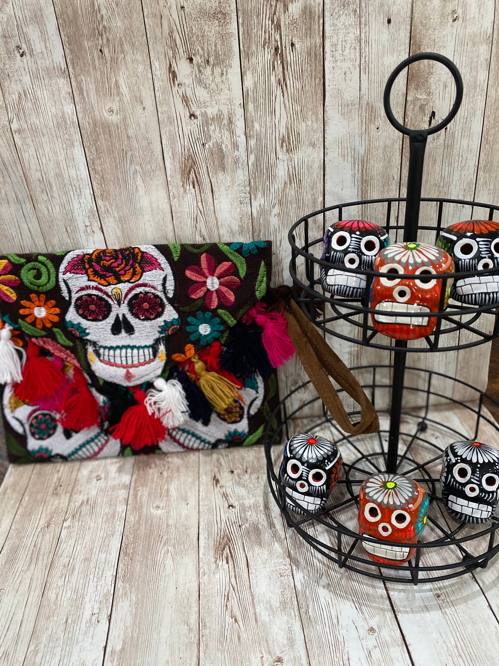 Calavera Wristlet (Black)